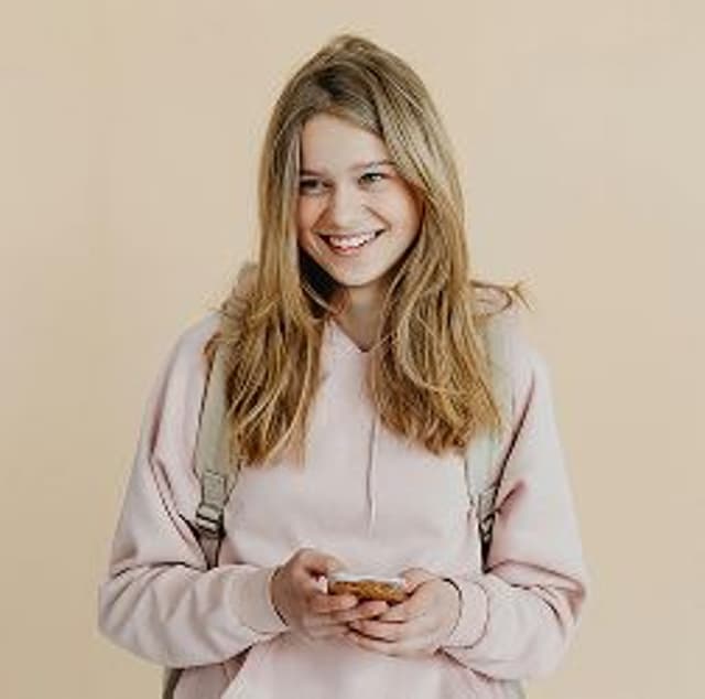 girl using phone