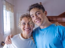 Mom and teen son