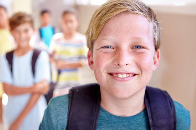 Young boy at school