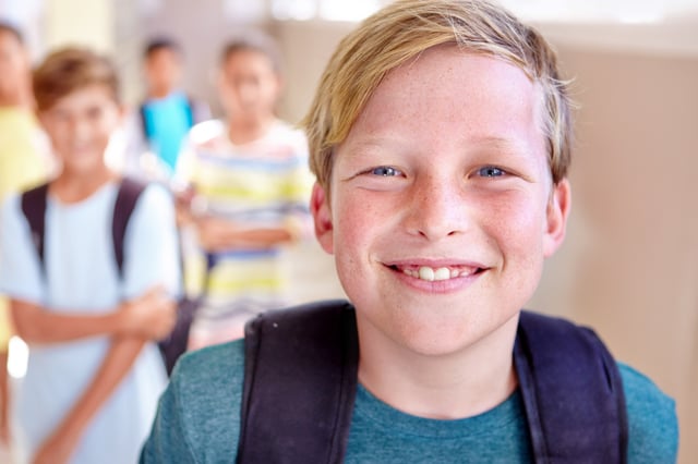 Young boy at school