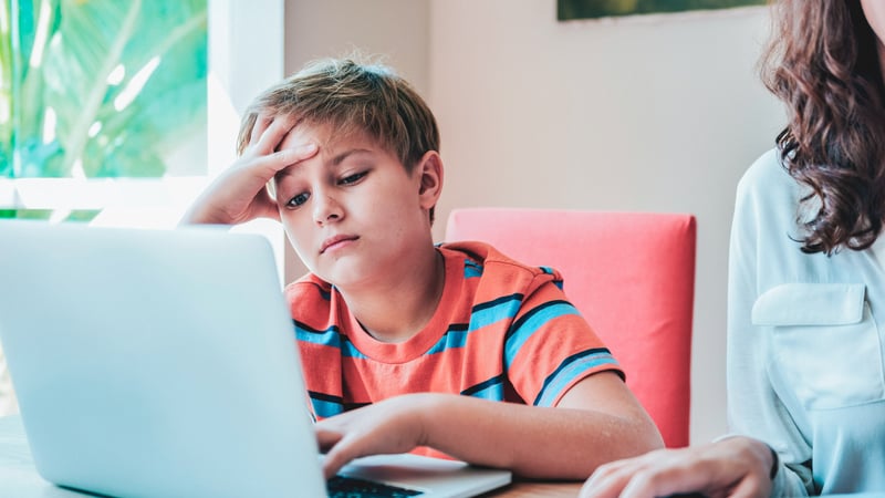 Kids with ADHD paralysis trying to do schoolwork