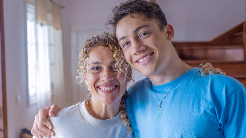 Mom and teen son