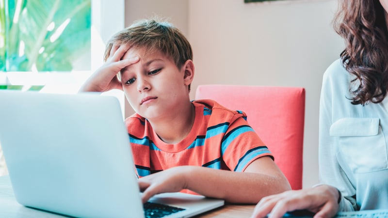 Kids with ADHD paralysis trying to do schoolwork