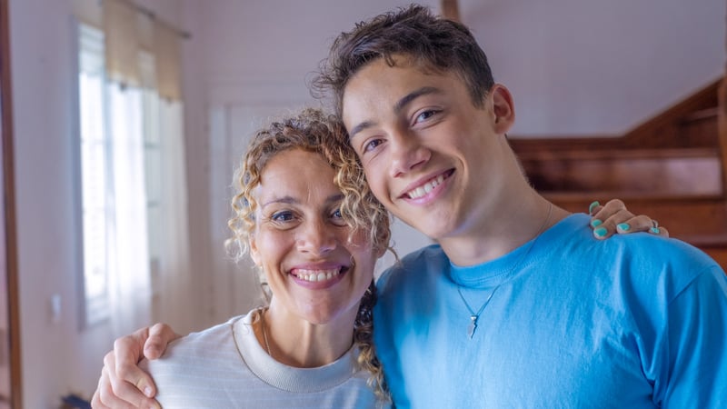 Mom and teen son