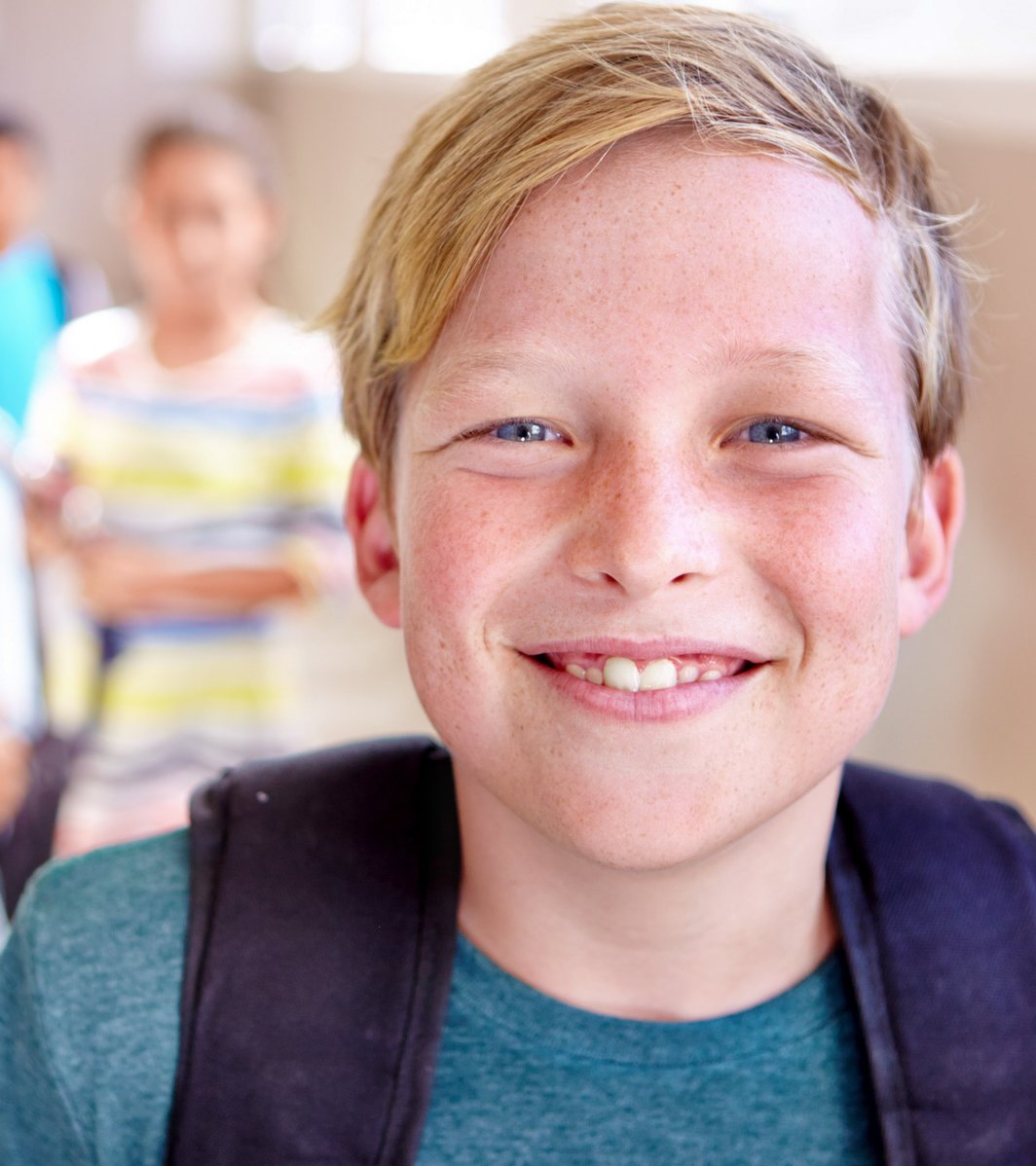 Young boy at school
