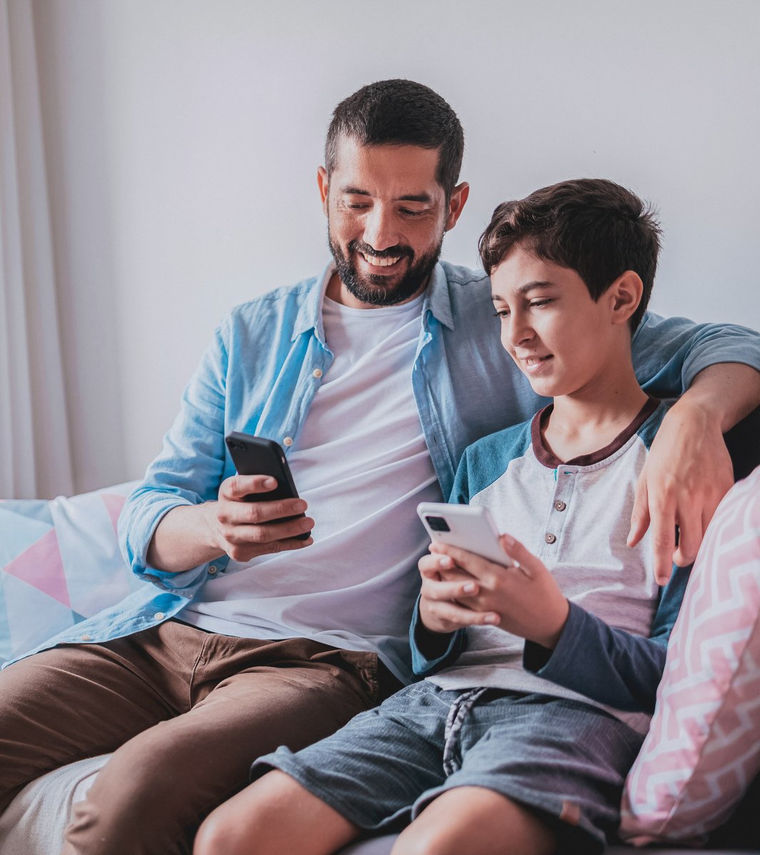 Dad and son coming up with therapy goals together