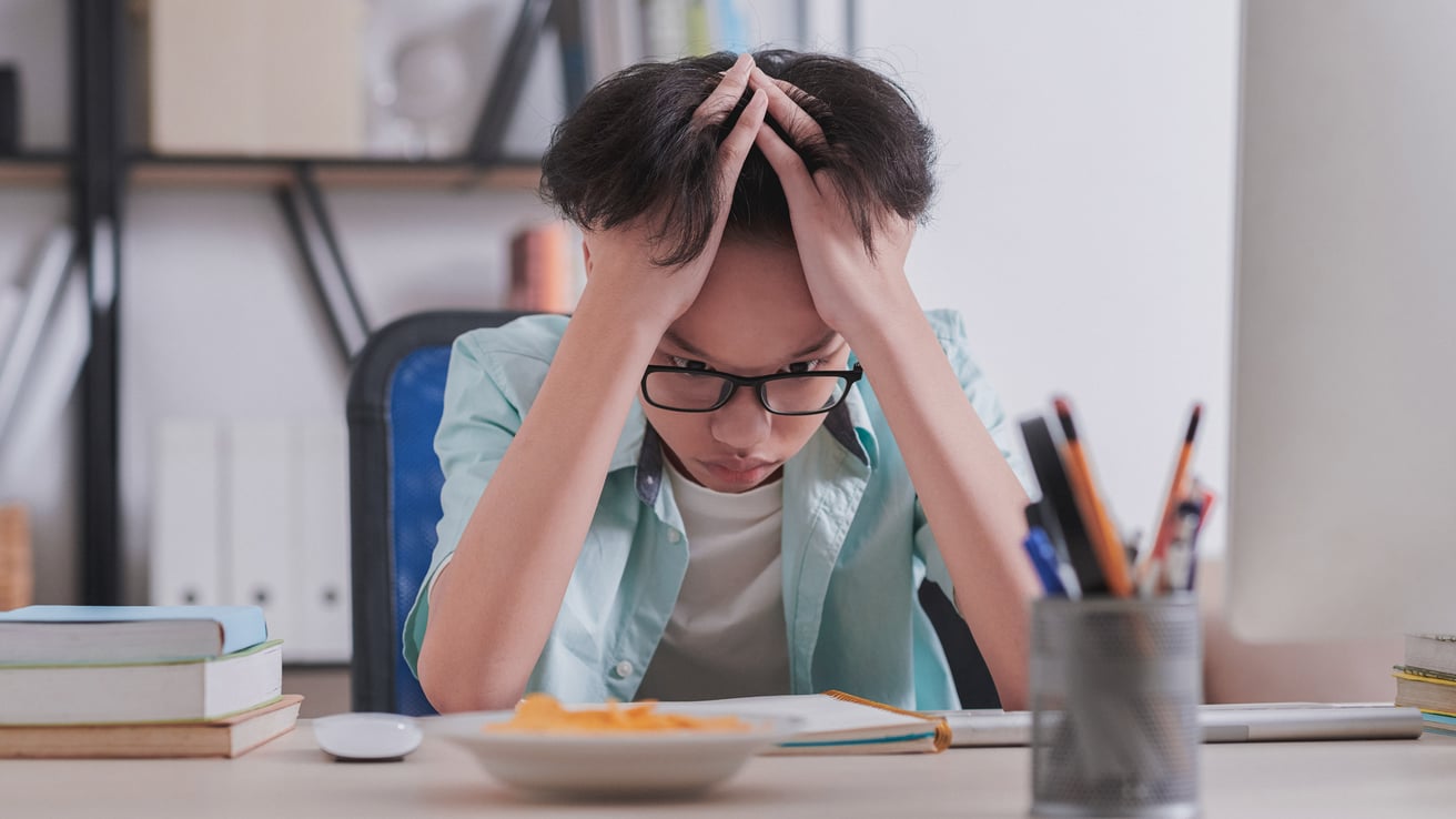Frustrated young boy