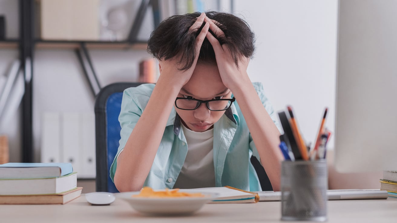 Frustrated young boy