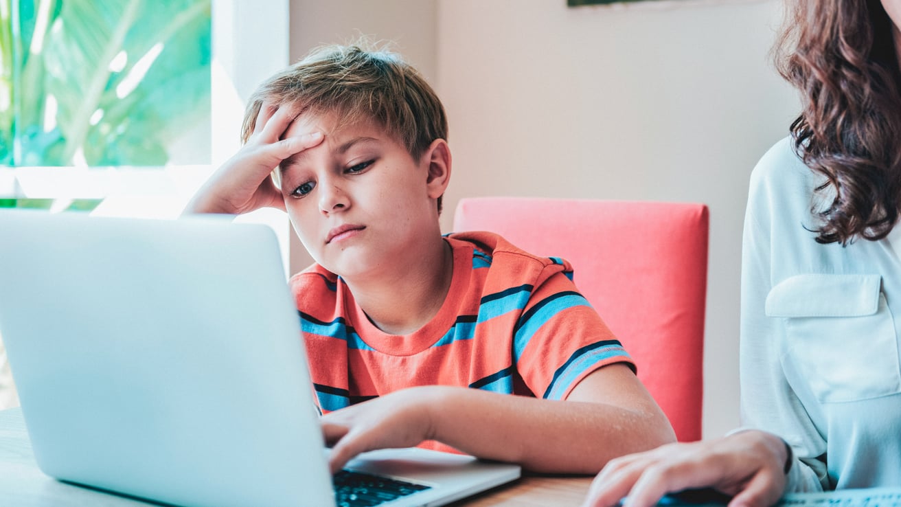 Kids with ADHD paralysis trying to do schoolwork