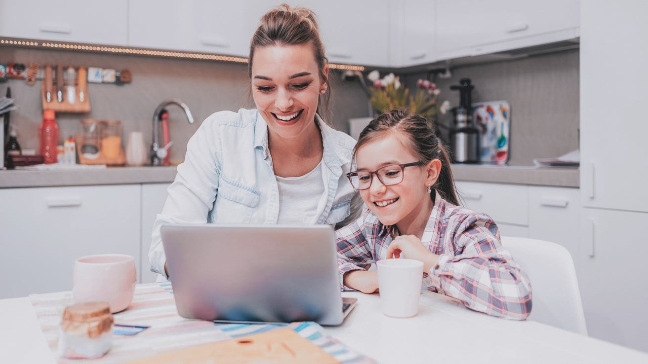 Mom and daughter looking for online therapy options