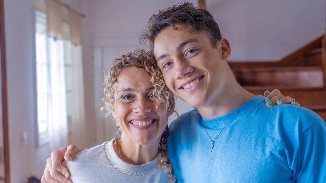 Mom and teen son