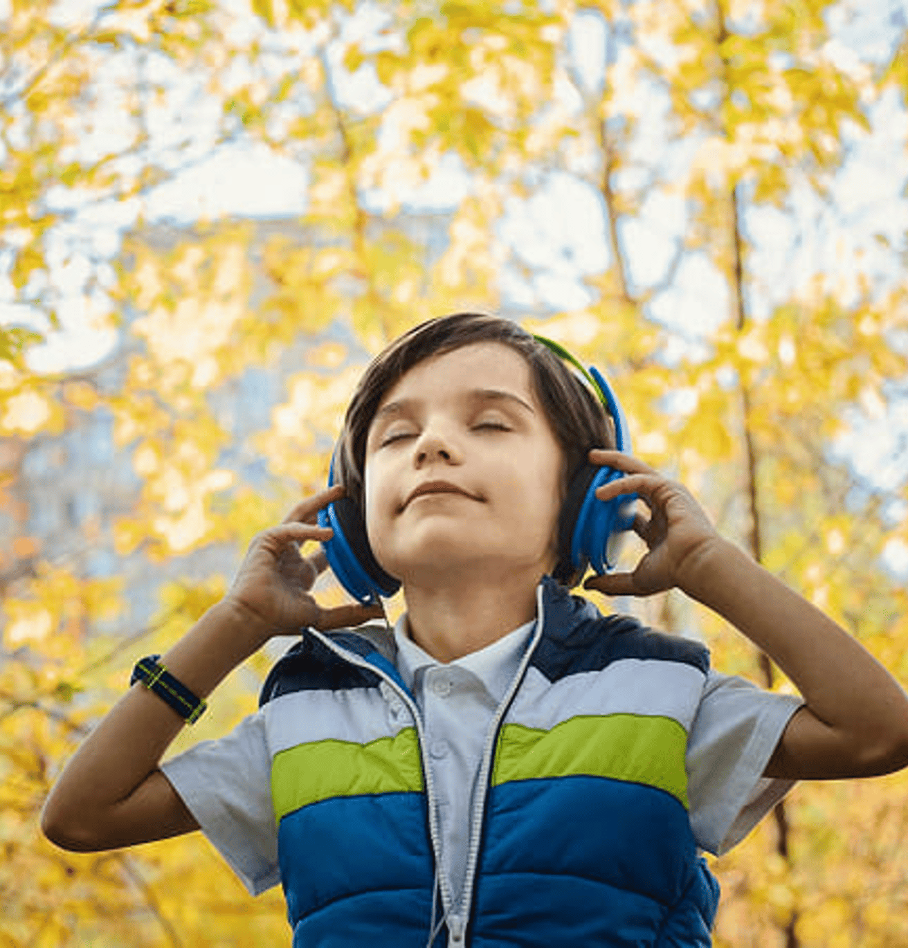 kid listening to music