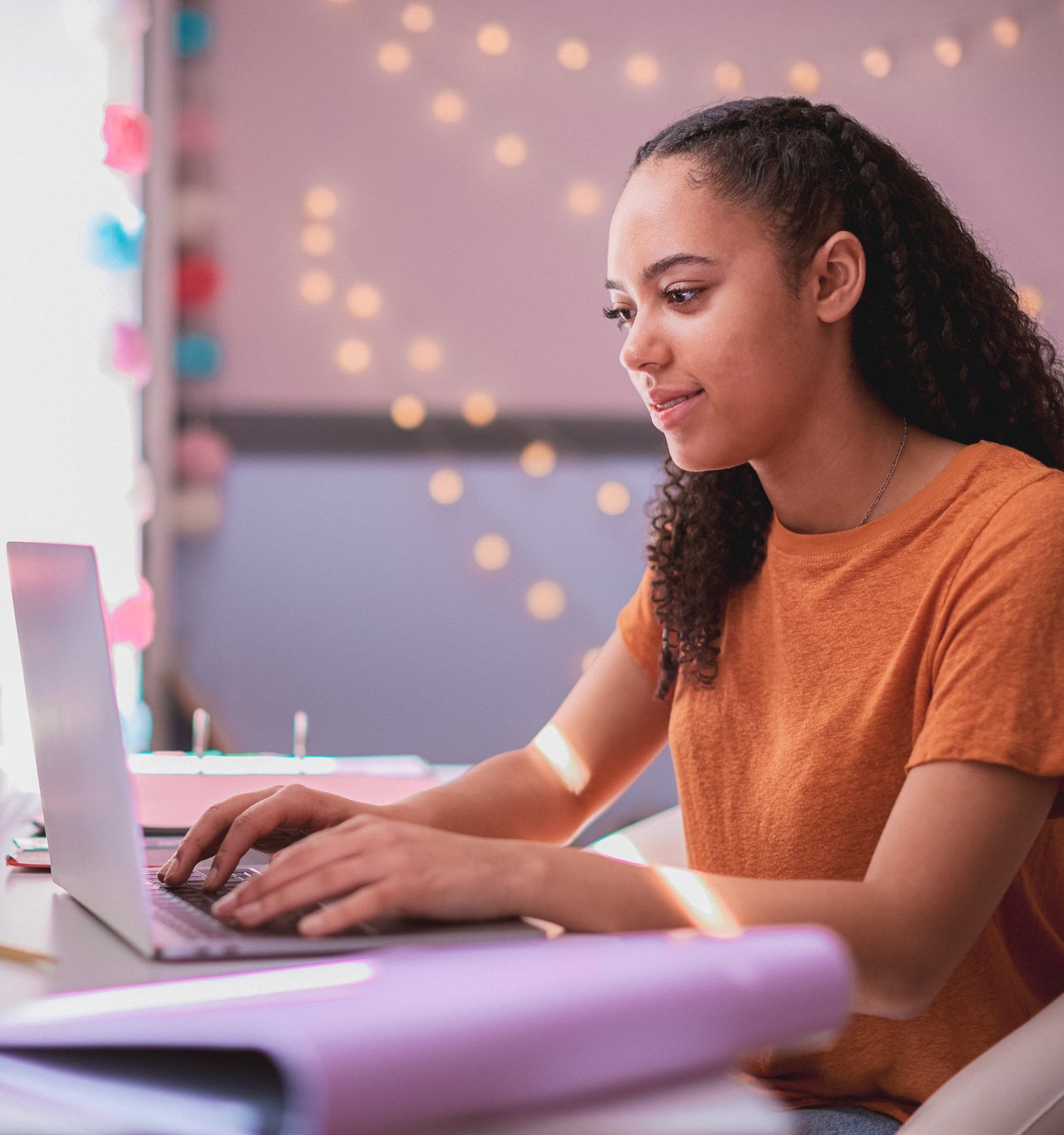 Young girl on her laptop