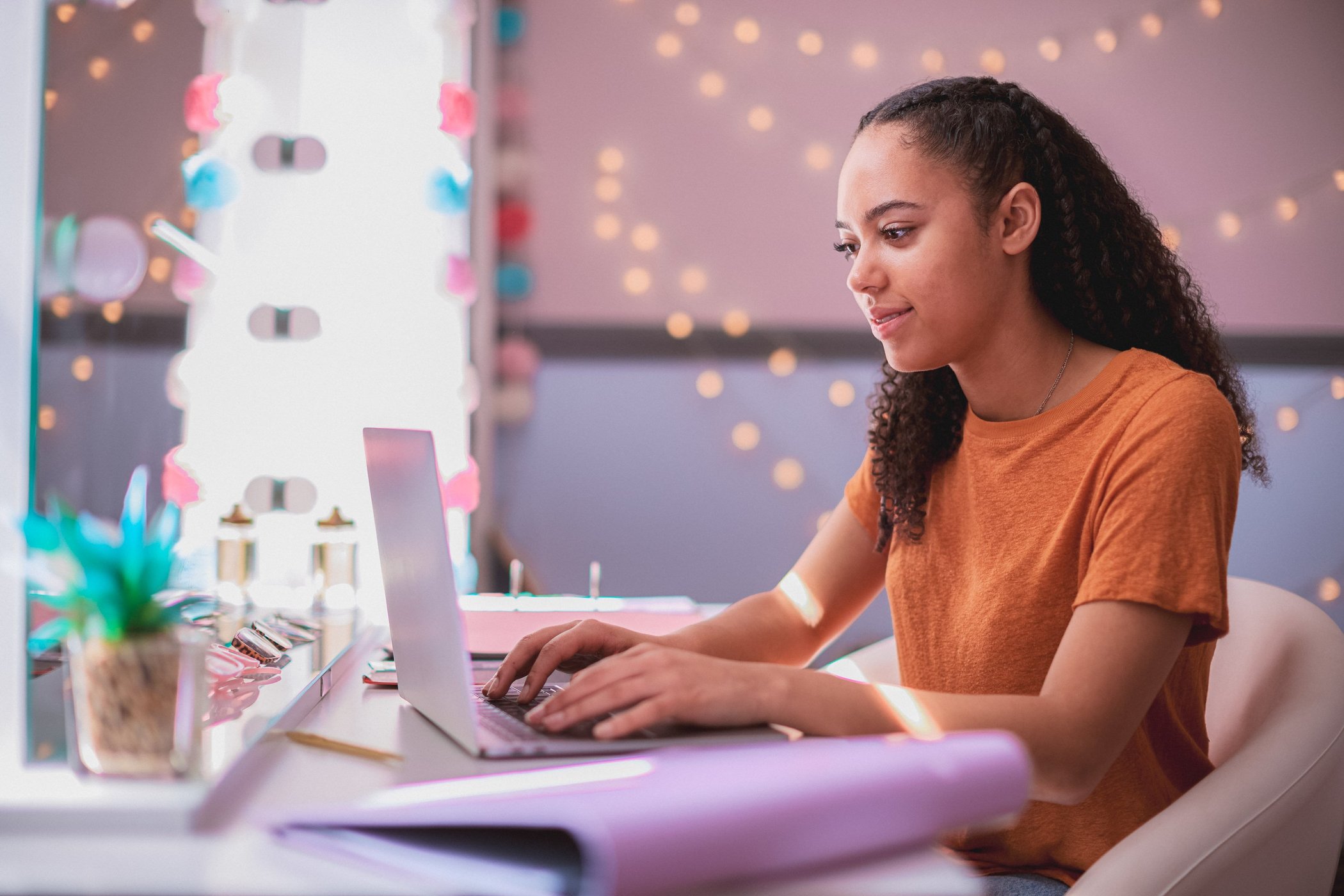 Young girl on her laptop