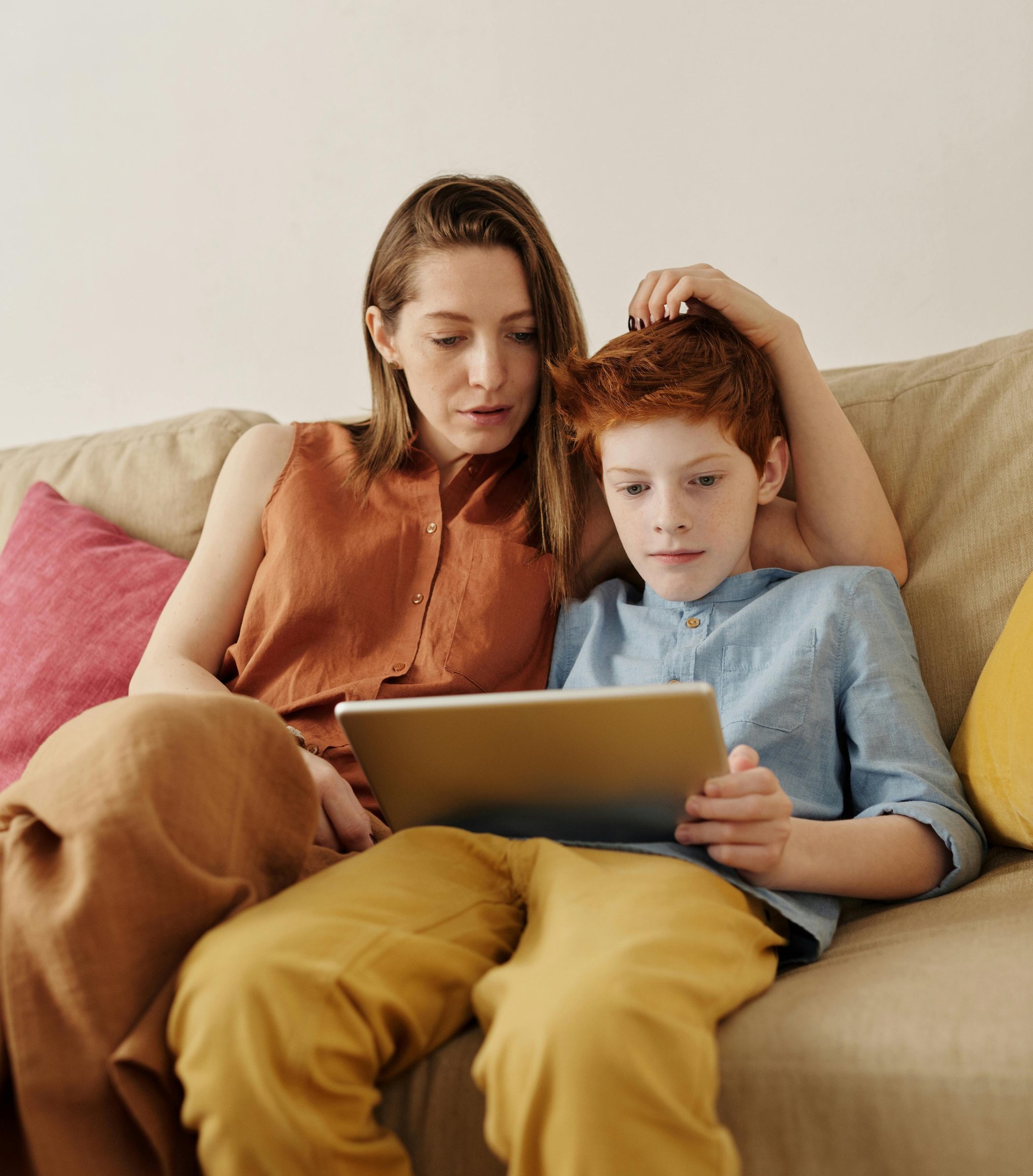 Mom and child looking for care