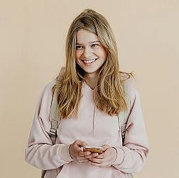 girl using phone