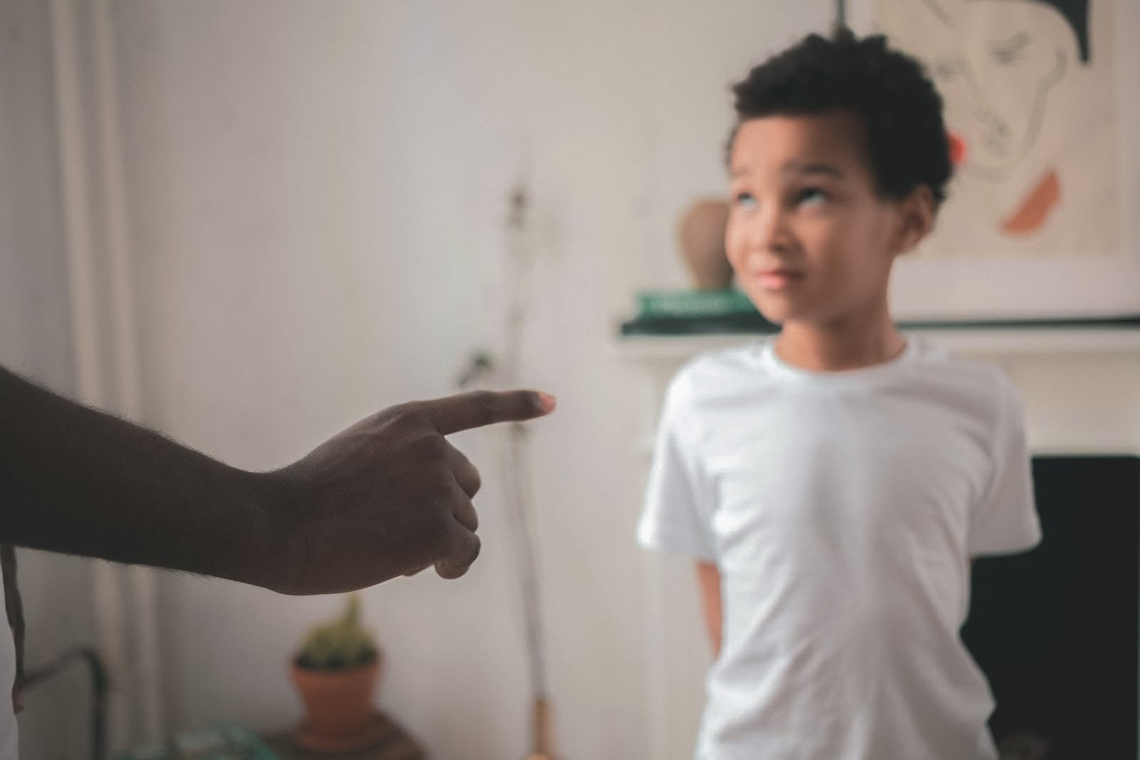 Parent communicating boundaries to their child