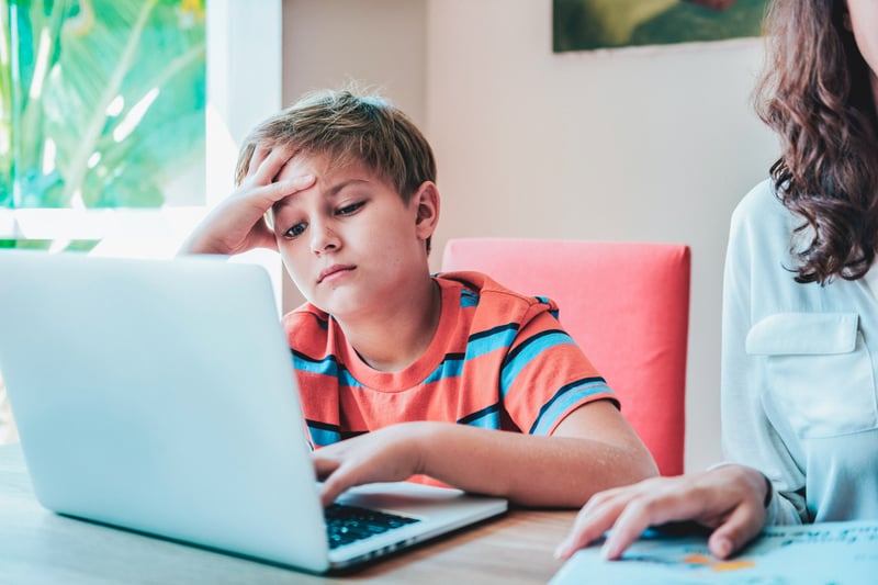 Kids with ADHD paralysis trying to do schoolwork