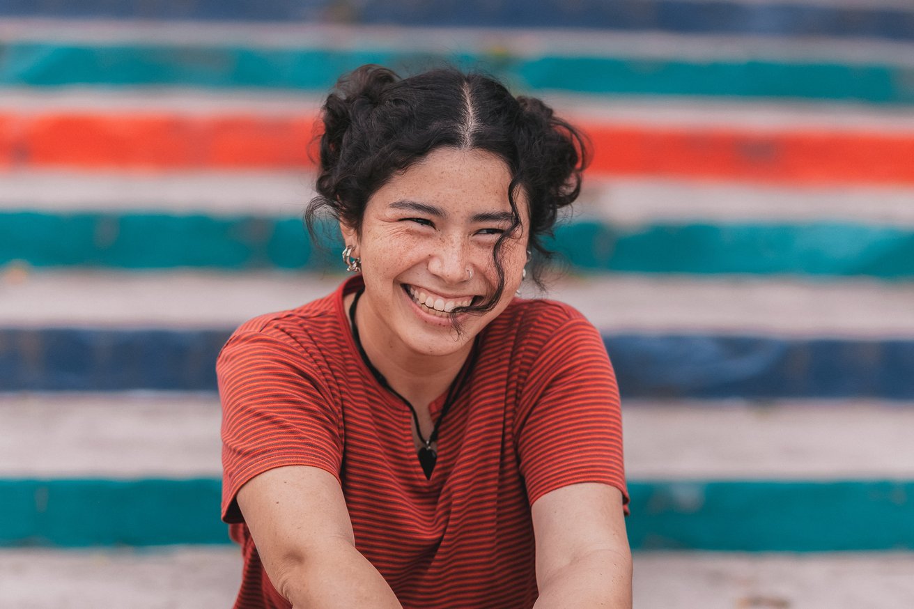 young girl smiling
