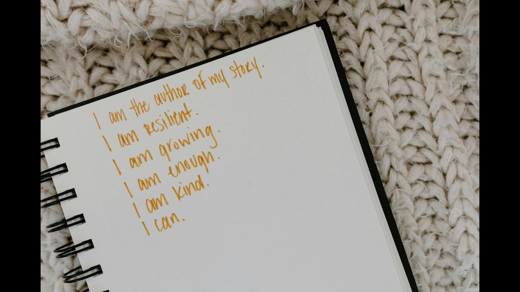 Journal with affirmations in them