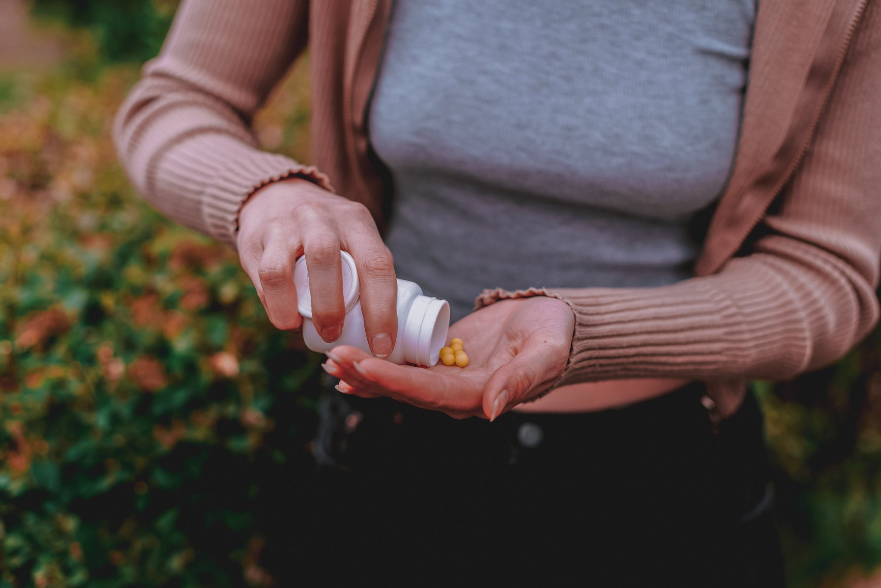 Teen taking medication